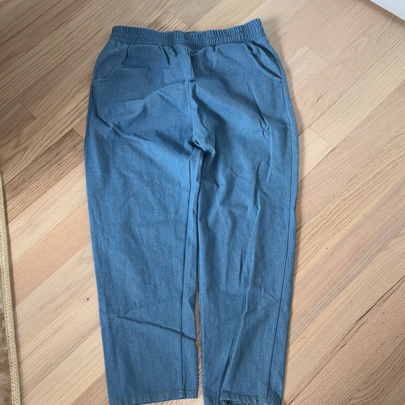 Denim - Men's Casual Slate Blue Elastic Waist Pants